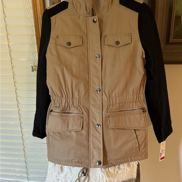 Laundry By Shelli Segal Tan and Black Utility Jacket - Picture 1 of 4